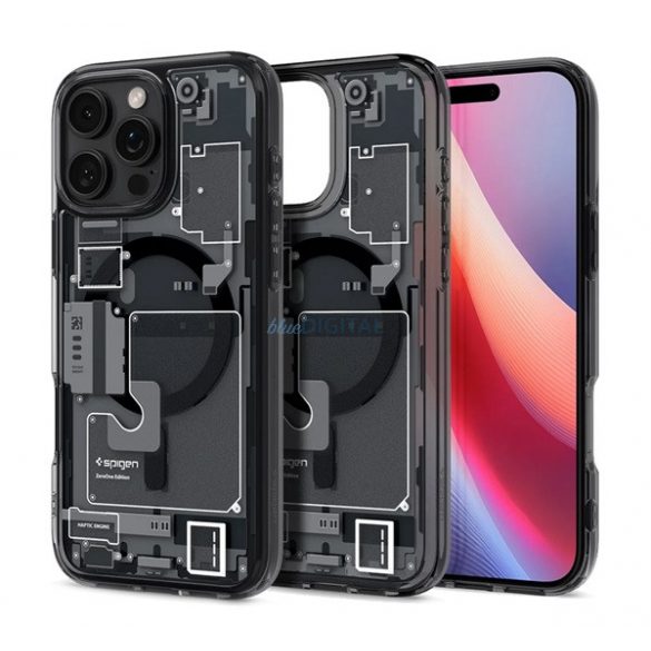 SPIGEN ULTRA HYBRID ZERO ONE plastic protector de telefon (rezistent la șocuri, cadru cu bule, MagSafe) BLACK Apple iPhone 16 Pro Max