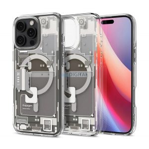 SPIGEN ULTRA HYBRID ZERO ONE plastic protector de telefon (rezistent la șocuri, cadru cu bule, MagSafe) TITANIUM Apple iPhone 16 Pro