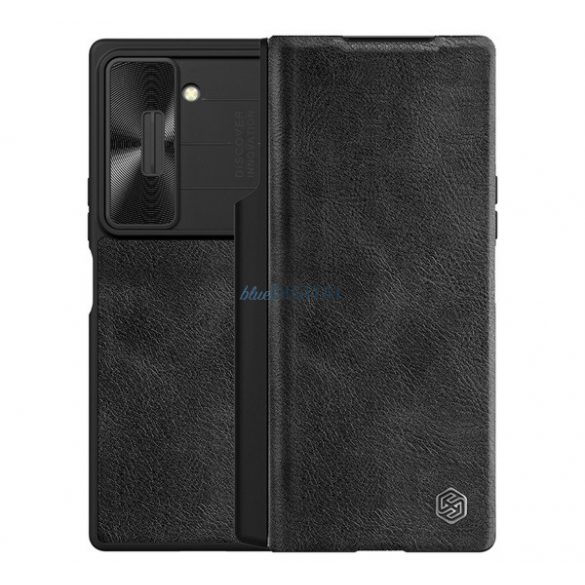 NILLKIN QIN PROP carcasă în picioare, cu efect de piele (FLIP, deschidere laterală, buzunar pentru carduri, protecție pentru cameră, kickstand) BLACK Samsung Galaxy Z Fold6 5G (SM-F956)