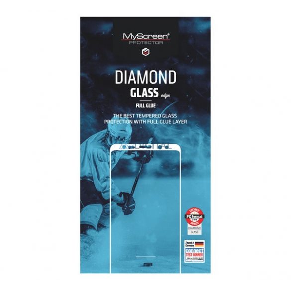 MYSCREEN DIAMOND GLASS EDGE ecran protector de sticlă (2.5D, lipici complet, 0.33mm, 9H) BLACK Apple iPhone 16 Pro