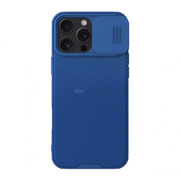 NILLKIN CAMSHIELD PRO silicon telefon protector (rezistent la șocuri, camera de protecție, cu dungi) BLUE Apple iPhone 16 Pro Max