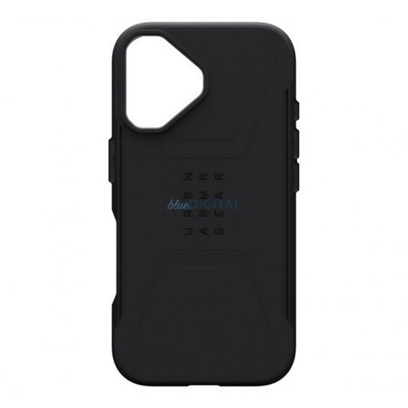 UAG CIVILIAN apărător silicon protector de telefon (rezistență ridicată la impact, MagSafe) BLACK Apple iPhone 16