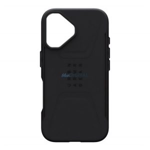 UAG CIVILIAN apărător silicon protector de telefon (rezistență ridicată la impact, MagSafe) BLACK Apple iPhone 16 Plus