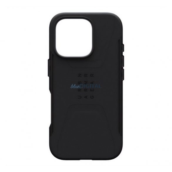 UAG CIVILIAN apărător silicon protector de telefon (rezistență ridicată la impact, MagSafe) BLACK Apple iPhone 16 Pro