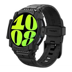 SPIGEN RUGGED ARMOR PRO Strap (dimensiune personalizată, silicon, rezistent la impact + cadru din silicon) NEGRU Samsung Galaxy Watch 7 eSIM 40mm (SM-L305), Galaxy Watch 7 40mm (SM-L300)