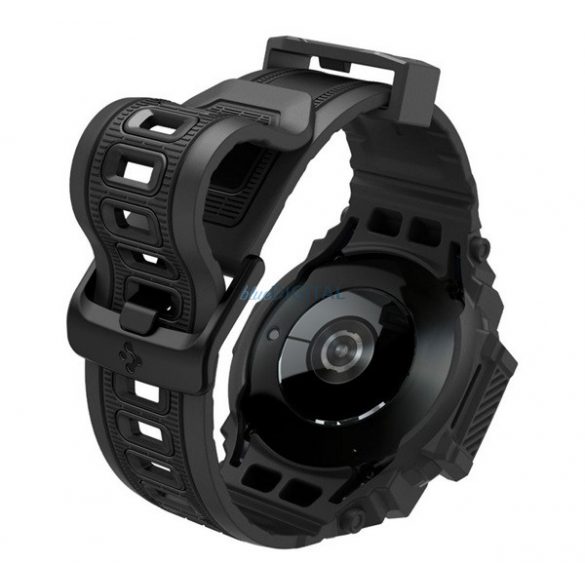 SPIGEN RUGGED ARMOR PRO Strap (dimensiune personalizată, silicon, rezistent la impact + cadru din silicon) NEGRU Samsung Galaxy Watch 7 eSIM 40mm (SM-L305), Galaxy Watch 7 40mm (SM-L300)