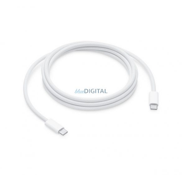 Cablu de date APPLE (Tip-C - Tip-C, 240W, încărcător rapid PD, 200cm, capac țesut, succesor MU2G3ZM/A) ALB