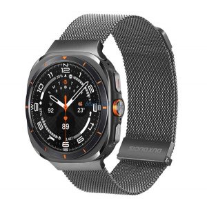 DUX DUCIS Curea de rezervă (dimensiune personalizată, aluminiu, Milano, magnetic) CLEAR GREY Samsung Galaxy Watch Ultra eSIM 47mm (SM-L705)