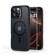   ESR HYBRID HALOLOCK silicon protector de telefon (rezistent la impact, bubble heel, MagSafe + ecran protector de sticlă) TRANSFER / negru Apple iPhone 16 Pro Max