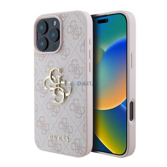 GUESS 4G BIG LOGO silicon protector de telefon (rezistent la șocuri, piele efect spate) BRONZE Apple iPhone 16 Pro Max