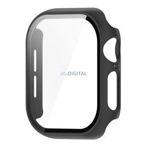 Cadru din plastic (BUMPER, rezistență la șocuri + sticlă de protecție a ecranului) BLACK Apple Watch Series 10 42mm