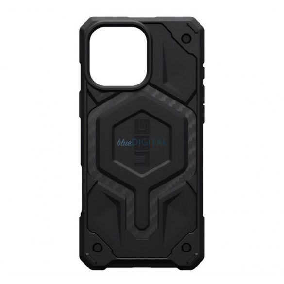 UAG MONARCH PRO Silicone Phone Protector (rezistent la șocuri, model de carbon, MagSafe) BLACK Apple iPhone 16 Pro Max