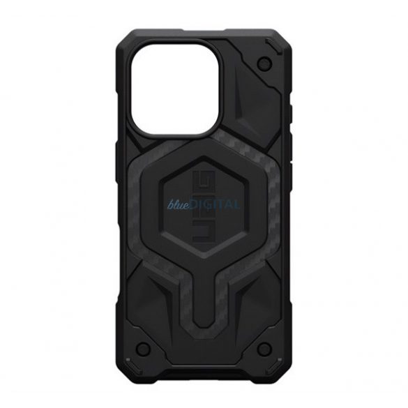 UAG MONARCH PRO Silicone Phone Protector (rezistent la șocuri, model de carbon, MagSafe) BLACK Apple iPhone 16 Pro