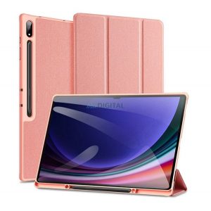 DUX DUCIS DOMO husă verticală, efect piele (active FLIP, deschidere laterală, TRIFOLD, suport birou, suport pix) ROSE Samsung Galaxy Tab S10 Ultra LTE (SM-X926B), Galaxy Tab S10 Ultra WIFI (SM-X