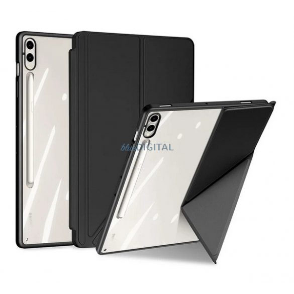 DUX DUCIS MAGI ORIGAMI husă verticală, efect piele (active FLIP, deschidere laterală, TRIFOLD, suport birou, suport pix) NEGRU Samsung Galaxy Tab S10 Plus LTE (SM-X826B), Galaxy Tab S10 Plus WIFI (SM-