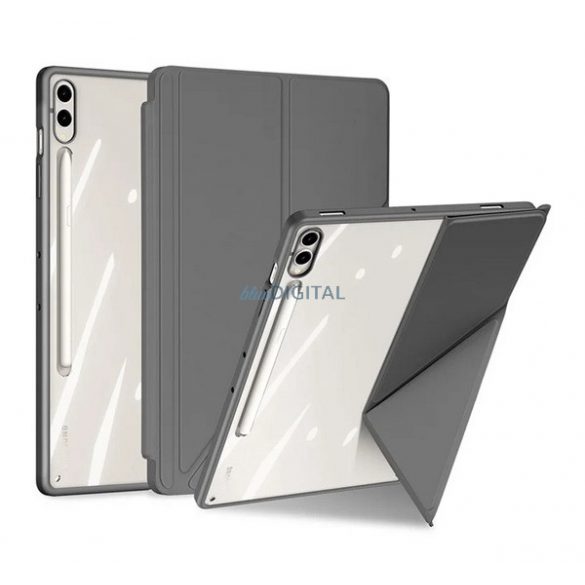 DUX DUCIS MAGI ORIGAMI husă în picioare, efect piele (active FLIP, deschidere laterală, TRIFOLD, suport birou, suport creion) GREY Samsung Galaxy Tab S10 Plus LTE (SM-X826B), Galaxy Tab S10 Plus WIFI (SM