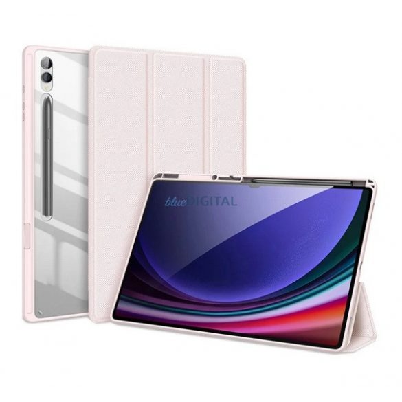 DUX DUCIS TOBY husă verticală, efect piele (active FLIP, deschidere laterală, TRIFOLD, suport birou, suport creion) ROSE Samsung Galaxy Tab S10 Ultra LTE (SM-X926B), Galaxy Tab S10 Ultra WIFI (SM-X