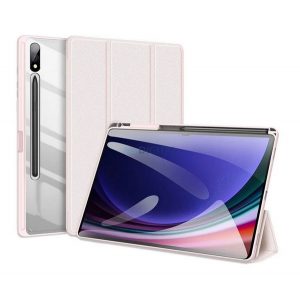 DUX DUCIS TOBY Husă permanentă cu efect de piele (FLIP activ, deschidere laterală, TRIFOLD, suport pentru birou, suport pentru creioane) ROSE Samsung Galaxy Tab S10 Plus LTE (SM-X826B), Galaxy Tab S10 Plus WIFI (SM-X82