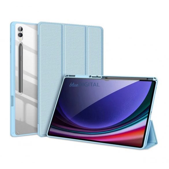 DUX DUCIS TOBY husă verticală, efect piele (FLIP activ, deschidere laterală, TRIFOLD, suport birou, suport creion) LIGHT BLUE Samsung Galaxy Tab S10 Ultra LTE (SM-X926B), Galaxy Tab S10 Ultra WIFI (SM-