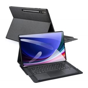 DUX DUCIS Husă permanentă cu efect de piele (FLIP, tastatură bluetooth, suport desktop, QWERTY, engleză, suport pentru stilou) NEGRU Samsung Galaxy Tab S10 Ultra LTE (SM-X926B), Galaxy Tab S10 Ultra WIFI