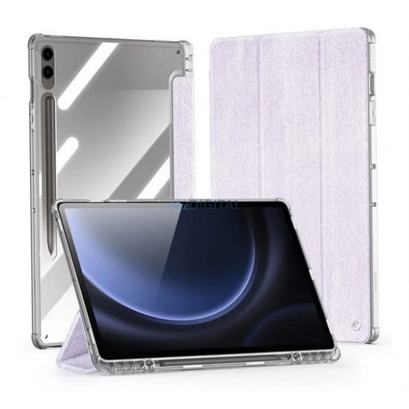 DUX DUCIS UNID husă verticală, efect textil (active FLIP, deschidere laterală, TRIFOLD, suport birou, suport creion) LILA Samsung Galaxy Tab S9 Plus LTE (SM-X816), Galaxy Tab S9 Plus WIFI (SM-X810), Gala