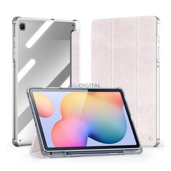 DUX DUCIS UNID husă verticală, efect textil (active FLIP, deschidere laterală, TRIFOLD, suport pentru birou, suport pentru creioane) ROSE SamsungGalaxy Tab S6 Lite 10.4 LTE (SM-P625) 2024, Galaxy Tab S6 Lite 10.4