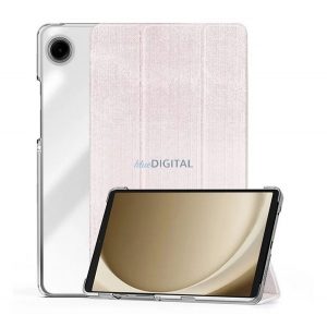 DUX DUCIS UNID carcasă în picioare, efect textil (FLIP activ, deschidere laterală, TRIFOLD, suport pentru birou, suport pentru stilou) ROSE pentru Samsung Galaxy Tab A9 LTE (SM-X115), Galaxy Tab A9 WIFI (SM-X110)