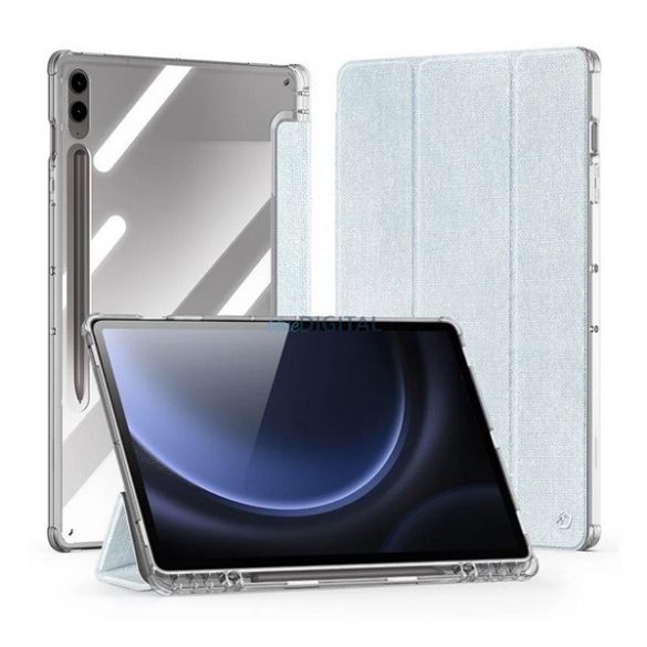 DUX DUCIS UNID husă verticală, efect textil (active FLIP, deschidere laterală, TRIFOLD, suport pentru birou, suport pentru creioane) LIGHT BLUE Samsung Galaxy Tab S10 Plus LTE (SM-X826B), Galaxy Tab S10 Plus WIFI (SM-