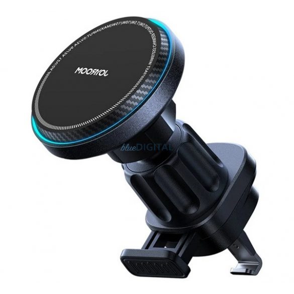 Suport auto JOYROOM (pentru ventilație, 360°, wireless, încărcător rapid, 15W, magnetic, indicator LED) NEGRU