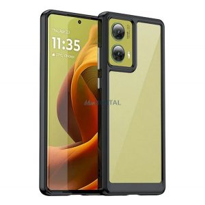 Silicon protector de telefon (rezistent la șocuri, spate transparent) BLACK Motorola Moto G85 5G