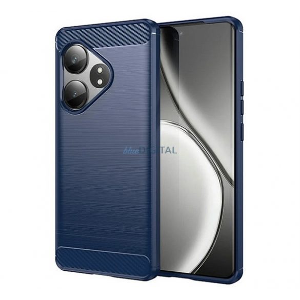 Protector de telefon din silicon (rezistent la impact, călcâi cu pernă de aer, periat, model de carbon) PERNA PERNA Realme GT 6T 5G, GT 6 5G