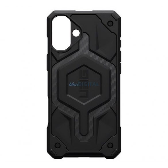 UAG MONARCH PRO Silicone Phone Protector (rezistent la șocuri, model de carbon, MagSafe) BLACK Apple iPhone 16 Plus