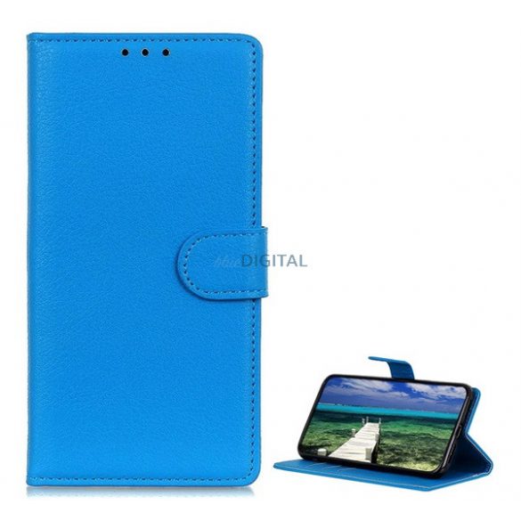 Caz permanent cu efect de piele (FLIP, deschidere laterală, desktop, premium) BRIGHT BLUE Xiaomi Redmi 14C 4G