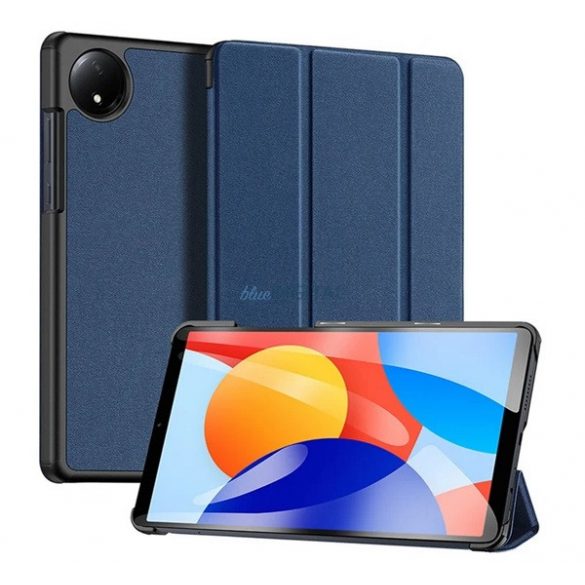 DUX DUCIS DOMO caz în picioare, efect de piele (activ FLIP, deschidere laterală, TRIFOLD, suport desktop, model textil) BUTTON BLUE Xiaomi Redmi Pad SE 8.7