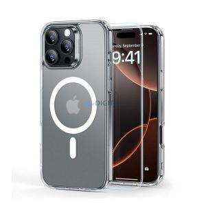 ESR HYBRID HALOLOCK silicon telefon protector (rezistent la șocuri, bubble heel, MagSafe, mat + ecran protector de sticlă) pentru Apple iPhone 16 Pro Max 5G