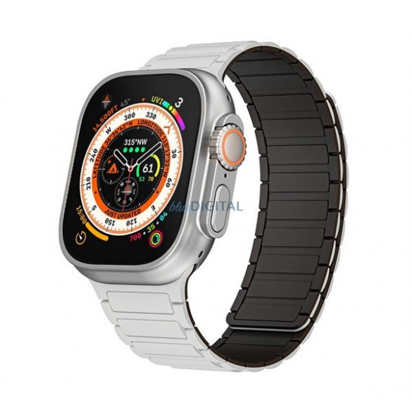 Curea (dimensiune personalizată, mică, silicon, 3D, magnetică) WHITE/BLACK Apple Watch Series 10 42mm, Watch Series 5 40mm, Watch Series 4 40mm