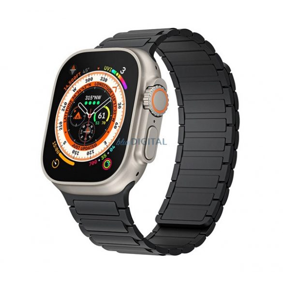 Curea (dimensiune personalizată, mică, silicon, 3D, magnetică) BLACK Apple Watch Series 10 42mm, Watch Series 5 40mm, Watch Series 4 40mm