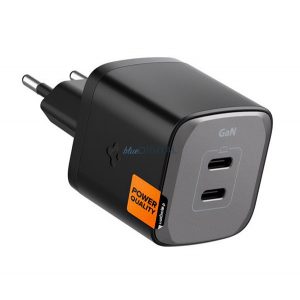 SPIGEN ARCSTATION PRO Încărcător AC 2 prize Type-C (45W, GaN, PD fast charger 3.0) NEGRU