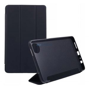 Caz permanent cu efect de piele (FLIP, deschidere laterală, TRIFOLD, desktop) BLACK Xiaomi Redmi Pad SE 8.7