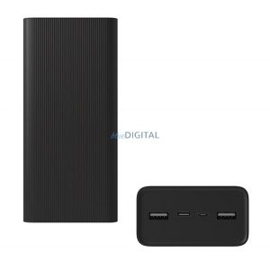 XIAOMI Încărcător de urgență 2 USB + Type-C + mufă microUSB (30000mAh, 18W, încărcător rapid) NEGRU