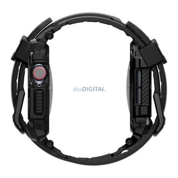 SPIGEN RUGGED ARMOR PRO Strap (dimensiune personalizată, silicon, rezistent la șocuri + cadru din silicon) BLACK Apple Watch Series 10 46mm