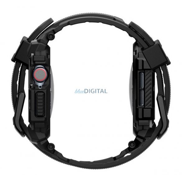 SPIGEN RUGGED ARMOR PRO Strap (dimensiune personalizată, silicon, rezistent la șocuri + cadru din silicon) BLACK Apple Watch Series 10 42mm