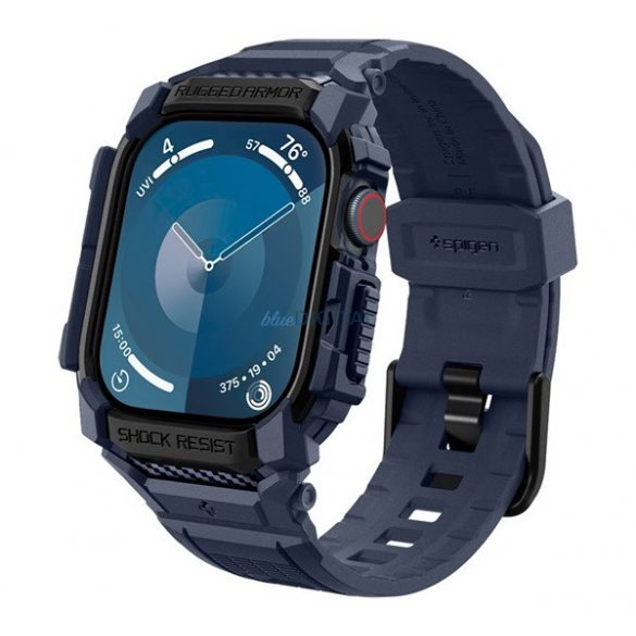 SPIGEN RUGGED ARMOR PRO Strap (dimensiune personalizată, silicon, rezistent la șocuri + cadru din silicon) BREATH BLUE Apple Watch Series 10 46mm