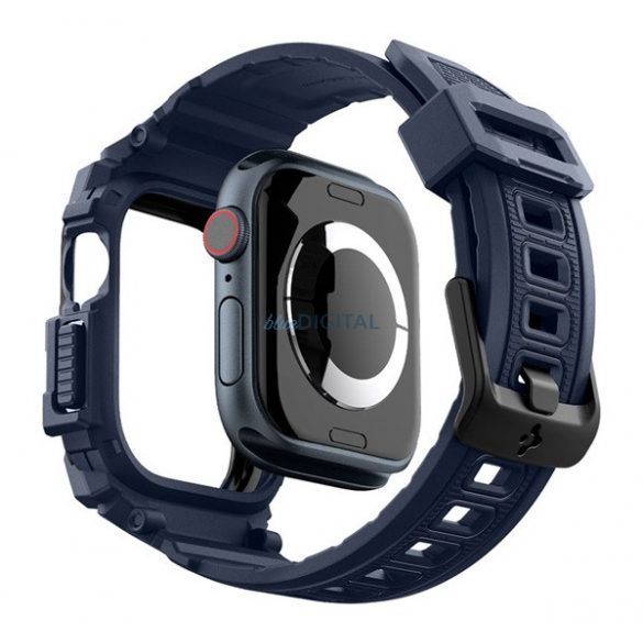 SPIGEN RUGGED ARMOR PRO Strap (dimensiune personalizată, silicon, rezistent la șocuri + cadru din silicon) BREATH BLUE Apple Watch Series 10 46mm