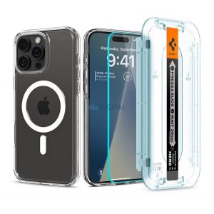 SPIGEN ULTRA HYBRID MAG plastic protector de telefon (rezistent la șocuri, bubble cadru, MagSafe + ecran protector de sticlă) WHITE Apple iPhone 16 Pro Max 5G