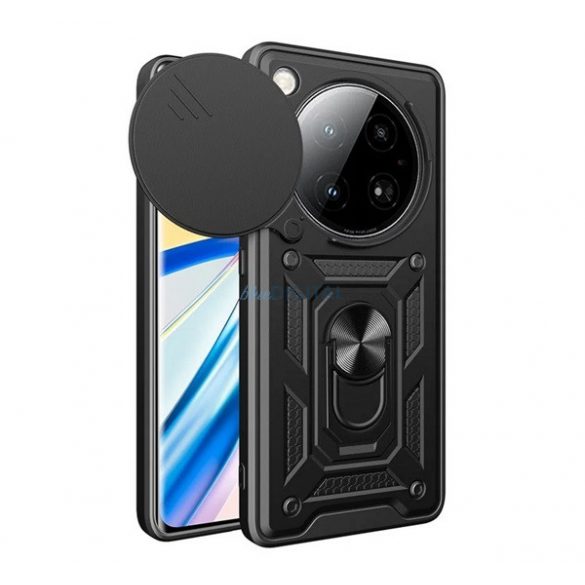 Protector de telefon din silicon Defender (rezistent la șocuri, inel de reținere, protector pentru cameră) BLACK Infinix Zero 40 5G (X6861)