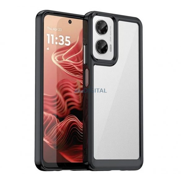 Silicon protector de telefon (rezistent la șocuri, spate transparent) BLACK Motorola Moto G35 5G