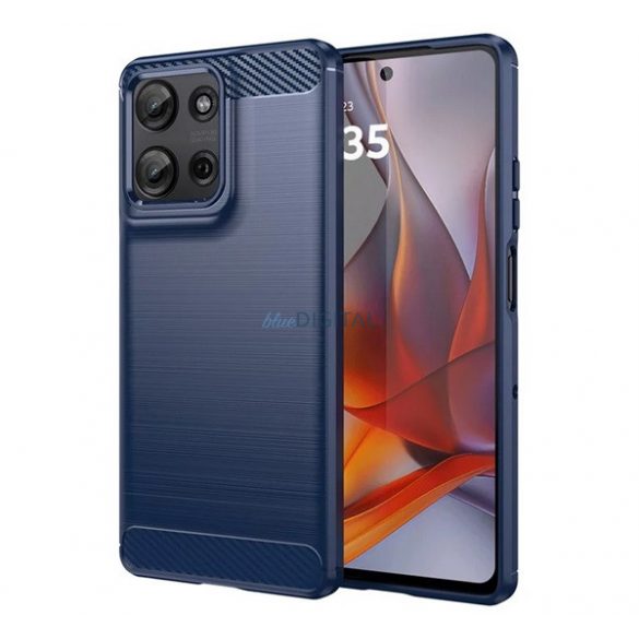 Protector de telefon din silicon (rezistent la impact, călcâi cu pernă de aer, periat, model de carbon) PERNA PERNE Motorola Moto G75