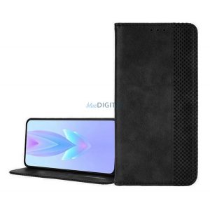 Husă permanentă, efect piele (FLIP, deschidere laterală, desktop, mozaic) BLACK Tecno Pova 6 Pro 5G