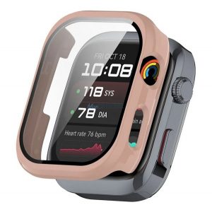 Cadru din plastic (BUMPER, rezistență la șocuri + sticlă de protecție a ecranului) CULOARE ROSE Huawei Watch D2